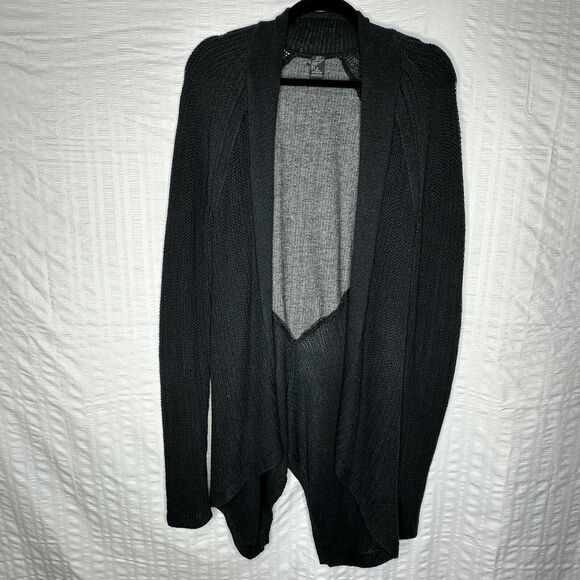 Prana Sweaters - Prana Sweater Womens Medium Black Open Front Cardigan Asymmetrical Lightweight